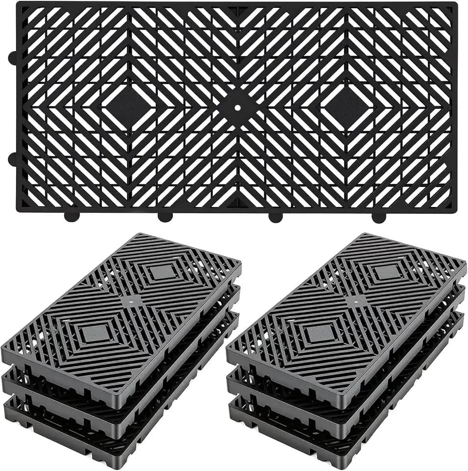 6 Pcs Lightweight Plastic Pallets, 23.6"x11.8"x1.18"