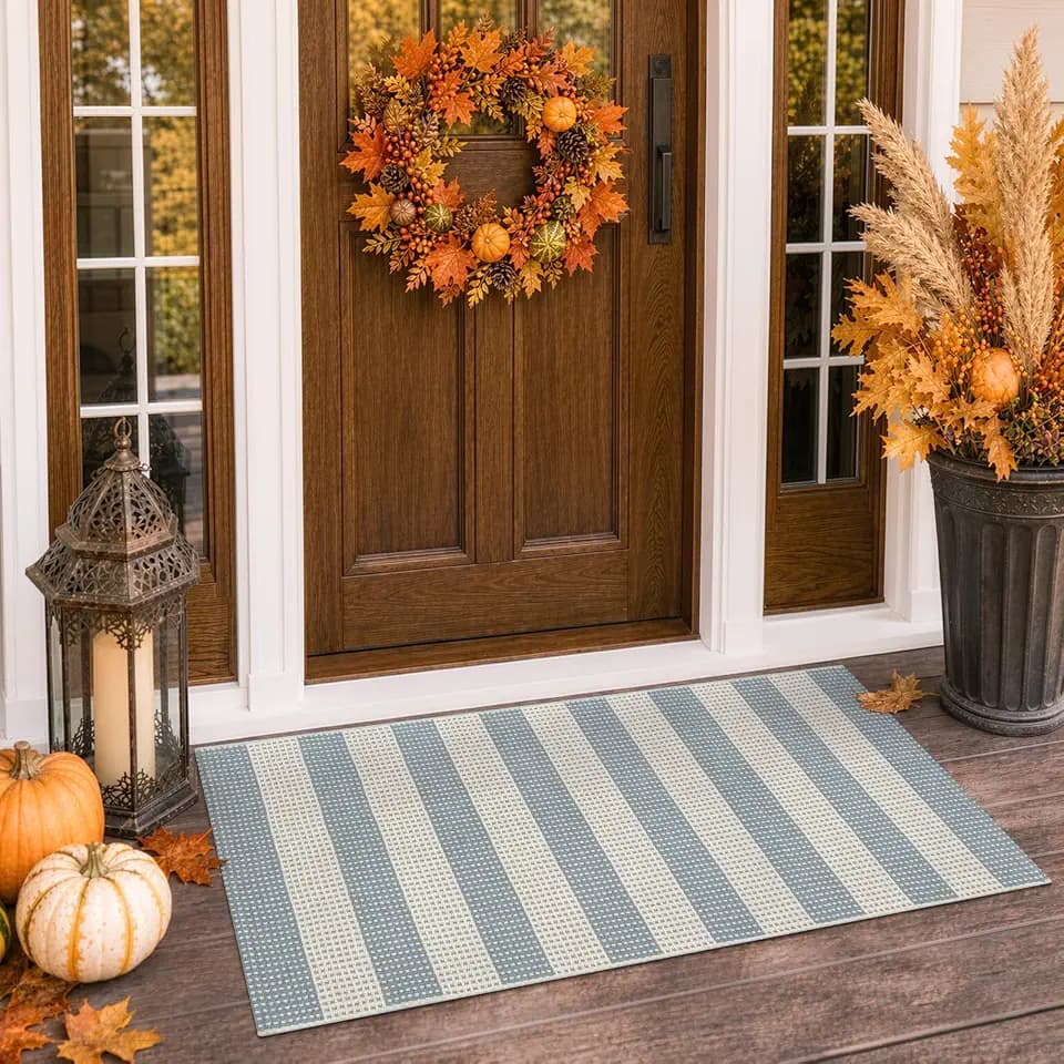 OJIA Outdoor Porch Rug Front Door Mat 24'x51, Fall Welcome Mat Patio Decor