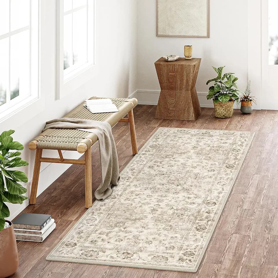 2x5 Beige Neutral Runner Rug