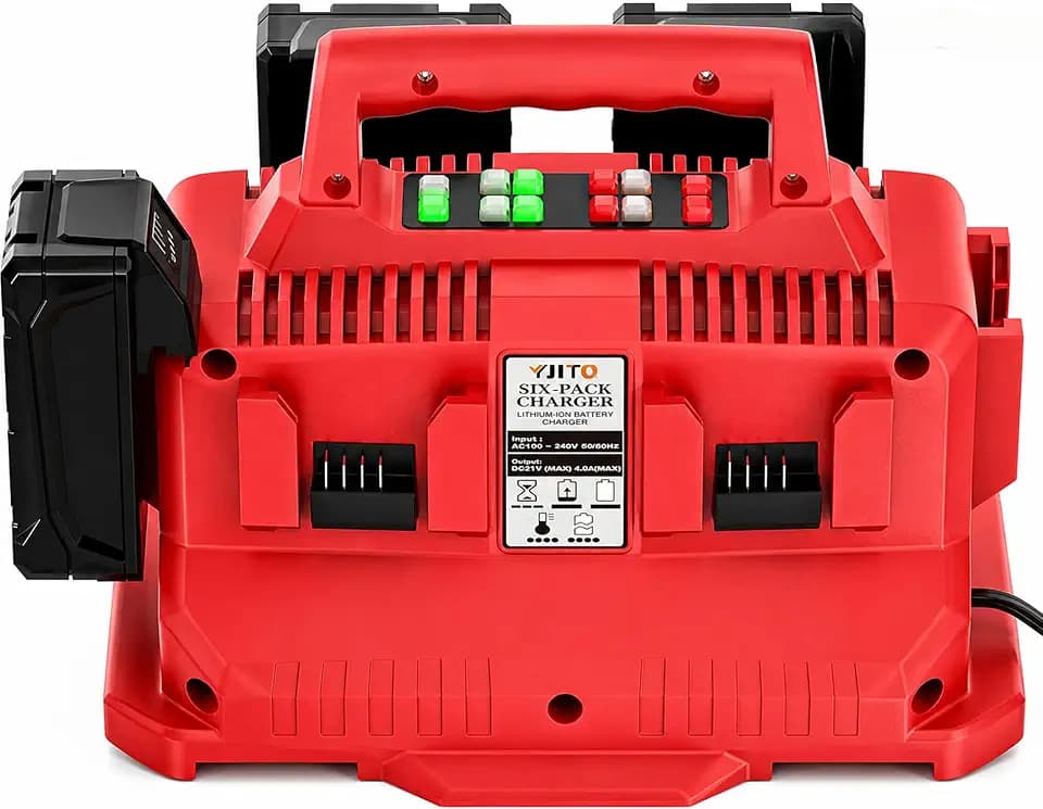 6-Port Simultaneous 4A Rapid Charging Station for Milwaukee18V Battery