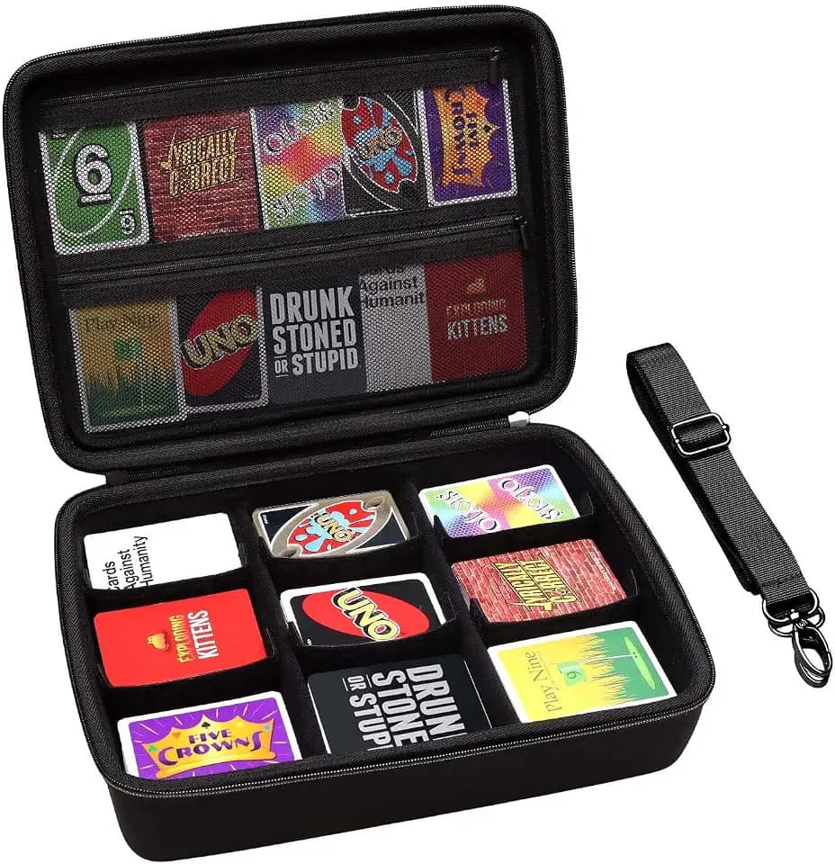 XANAD Card Game Case Fits 3000+ Cards, Fits for Baseball Sports playing card/UNO/playing card Against Humanity Card Game and All Other Card Games Expansions (Black)