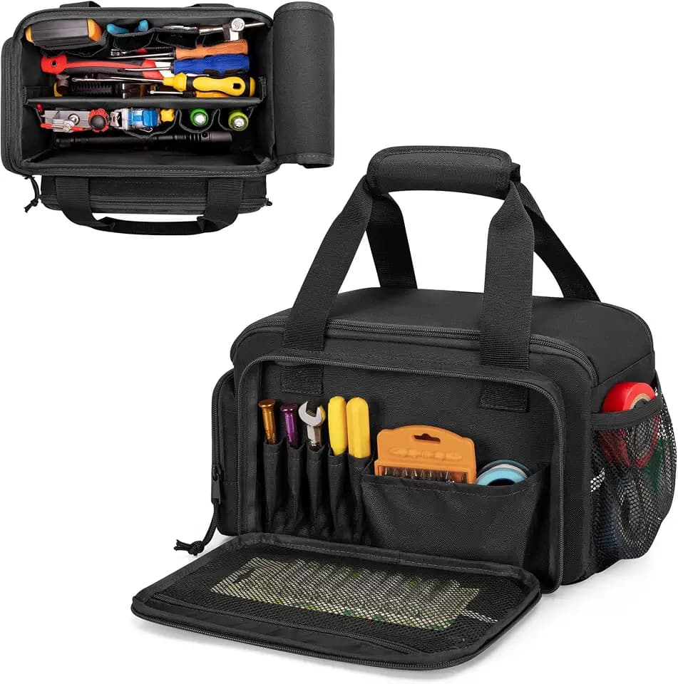 Rexmica 12-Inch Tool Organizer Bag with Anti-friction Bottom, Black