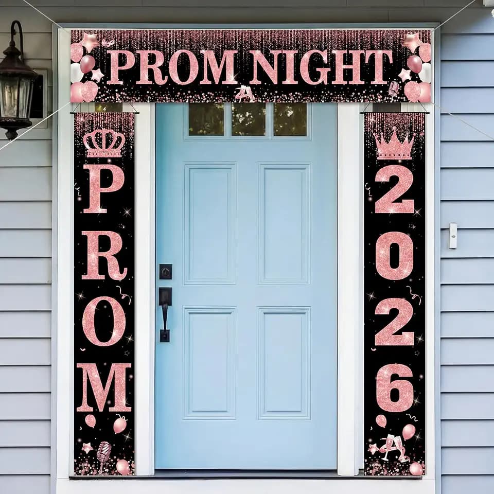 Smoothnovelty 3 Pcs Pink Prom Night Banner