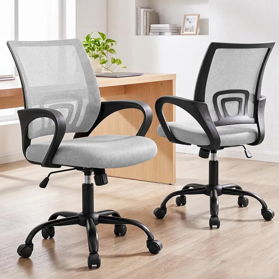 DUMOS Ergonomic Office Chair, Mid-Back Executive Desk Chair 2 Pack