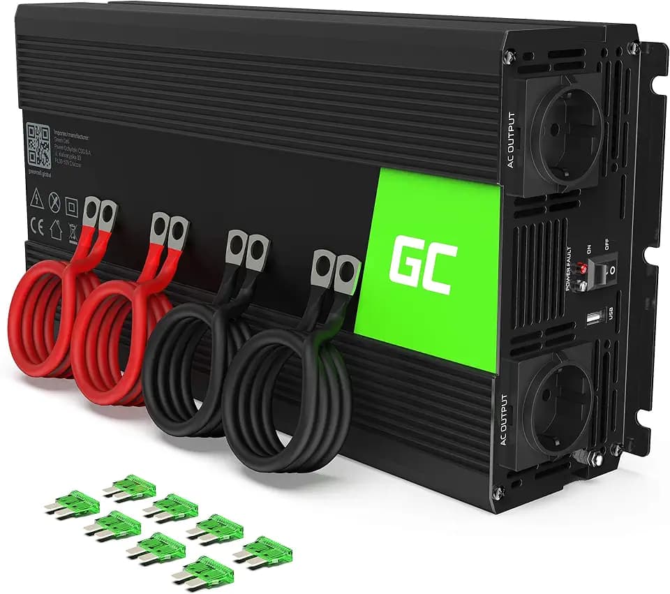 Green Cell® 2000W/4000W 12V auf 230V Reiner Sinus Volt kfz Spannungswandler Wechselrichter Konverter Pure Sine Wave Power Solar Inverter DC AC Umwandler Stromwandler Wohnwagen Auto Autoladegerät