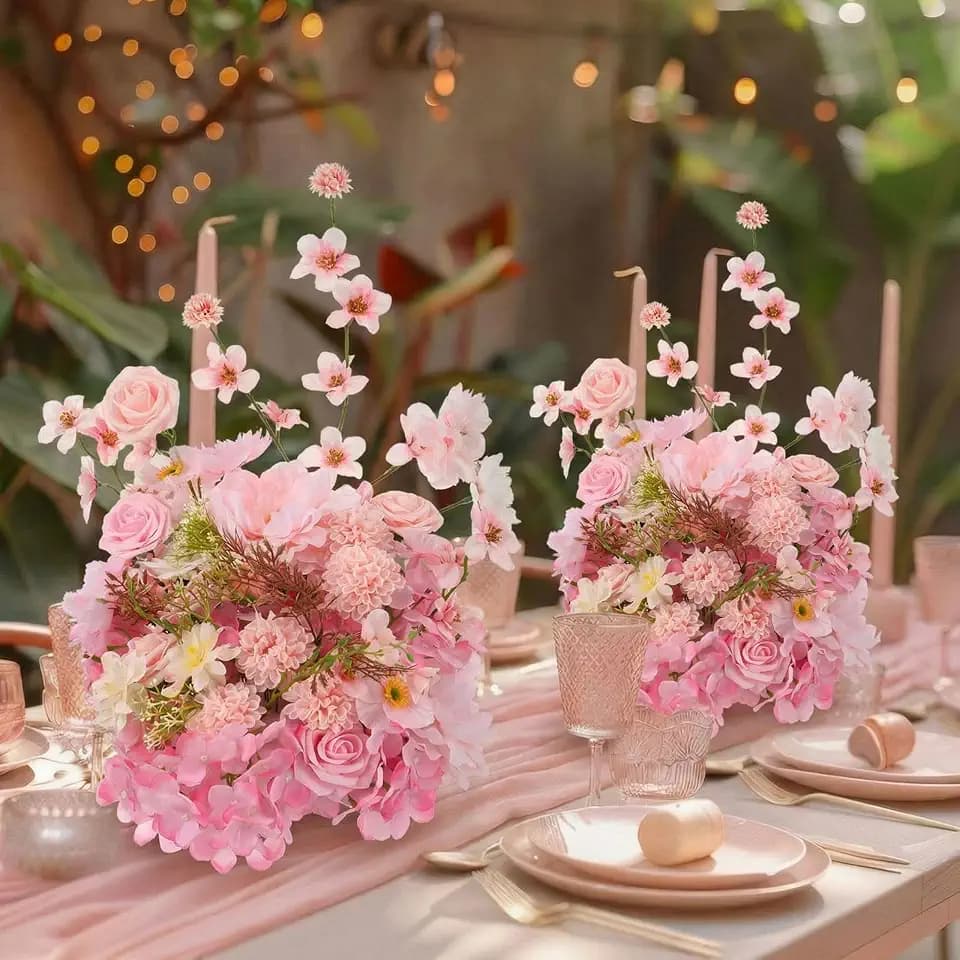 2 Pcs 19'' Pink Free Standing Flowers Balls for Wedding