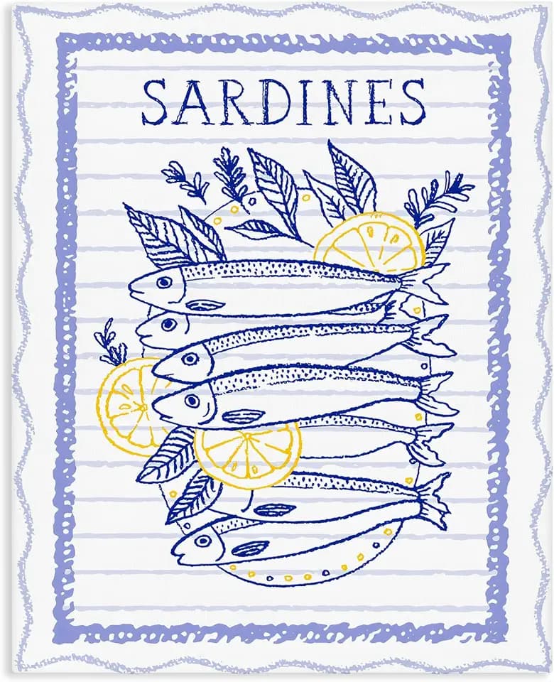 Stupell Industries 'Sardines Pile with Lemons'| Canvas Art