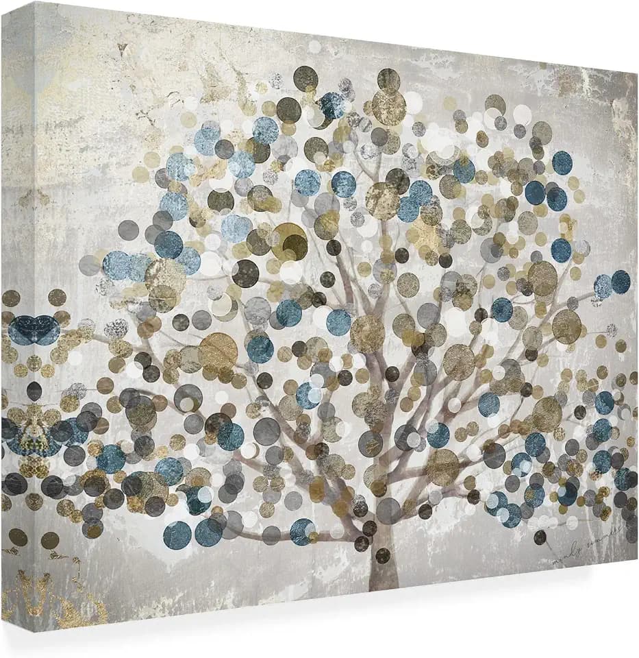 Wrapped Canvas Wall Art - Color Bakery 'Bubble Tree' Wall Art for Living Room, Bedroom, or Office Décor - 14x19