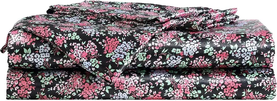 Betsey Johnson - Twin Size Satin Sheet Set with Pillowcase