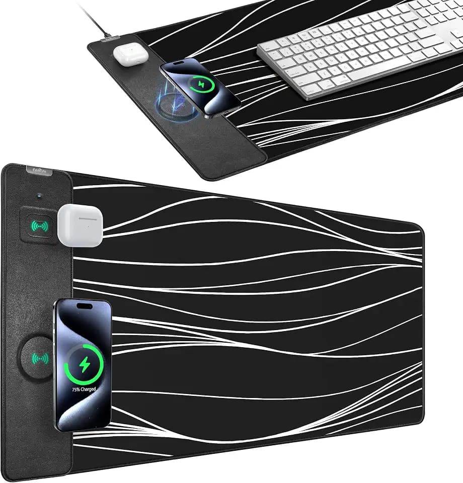 Mouse Pad with Magnetic Wireless Charging, 31.5"x15.8" XXL Desk Mat