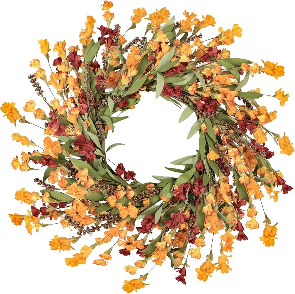 Artgar Fall Wreath, 24 Inch Fall Wreaths for Front Door