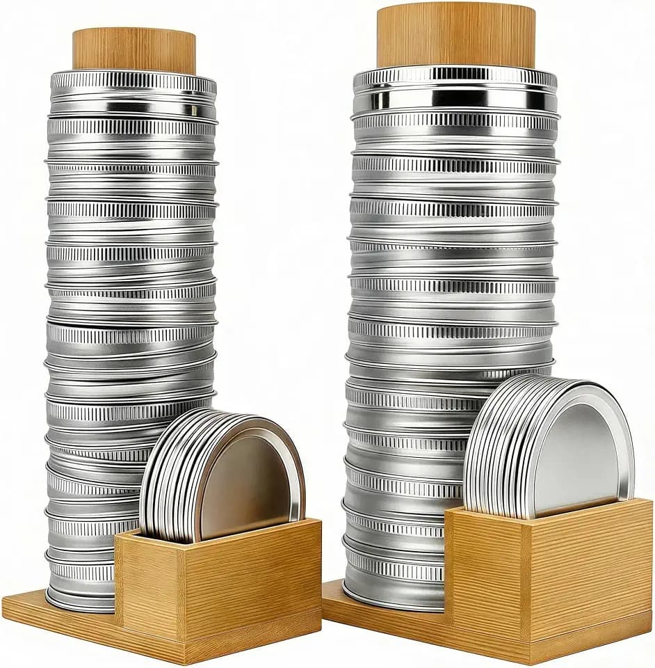 Mason Jar Lid Holder Bamboo Canning Lids Organizer for Space Saving