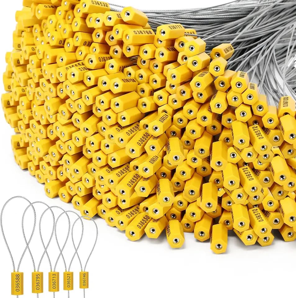 Nuogo 200 Pcs Yellow Steel Security Cable Seals