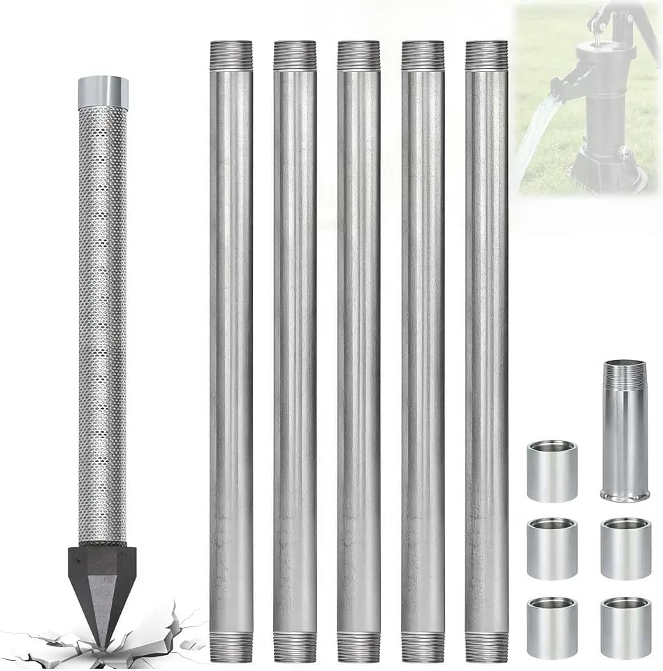1-1/4 Inch Sand Point Well Kit, 36 Inch Stainless Steel Drive Point