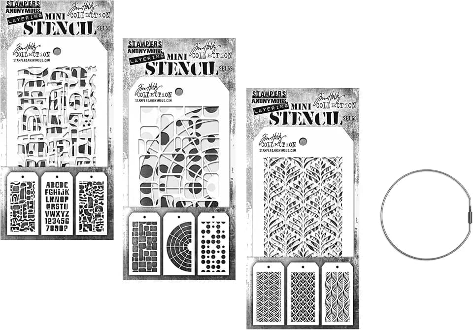 Tim Holtz Nine Mini Layering Stencils