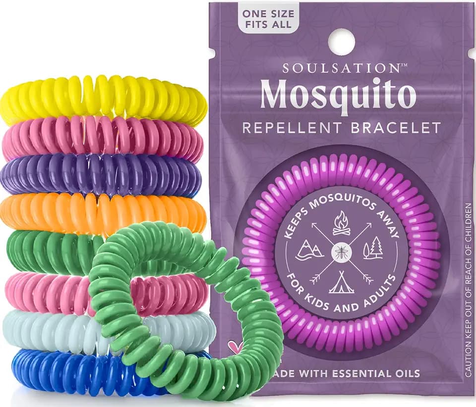 SoulSation Mosquito Repellent Bracelets for Kids & Adults, Natural, 25 Pk