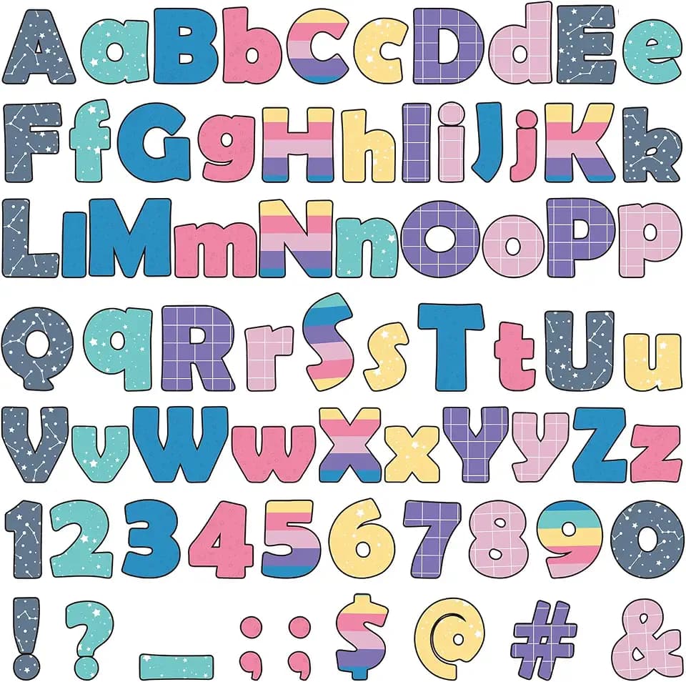 Gilprop 213 Pcs 4" Bulletin Board Letters Cutout Set Space Classroom Decor