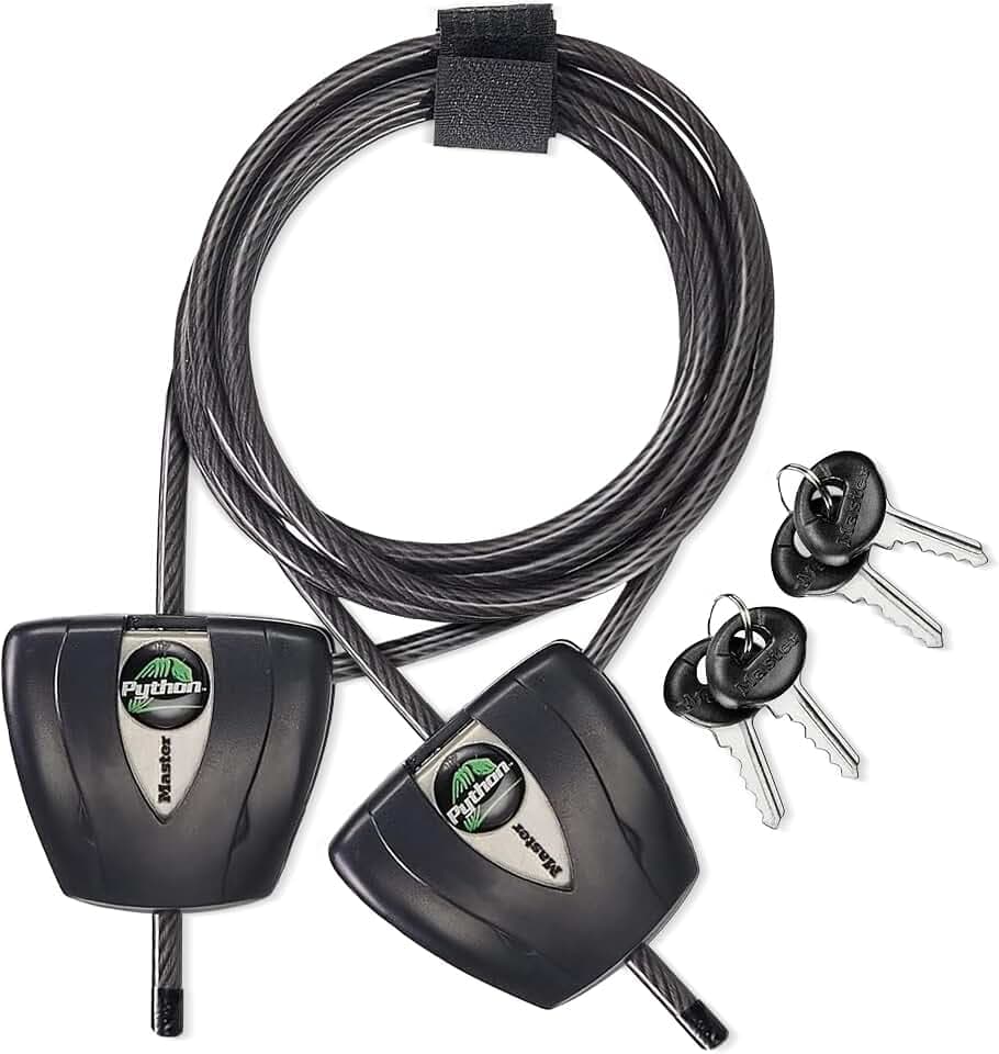 Master Lock Python Cable Lock Heavy Duty, Keyed, Anti-Theft 2-Pack, 8417TEC