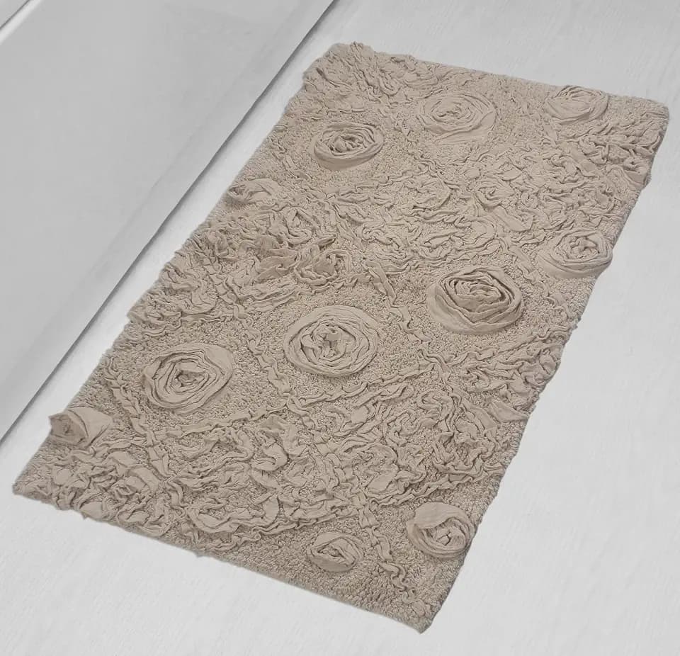 Home Weavers Modesto Bath Rug 100% Cotton Bathroom Rugs Set, Washable Rug, Soft Cotton Extra Soft and Absorbent Bath Rug, Kitchen Mat, Bath Mat Set, Bath Floor Mat Non Slip, 24"x40" Rectangle, Linen