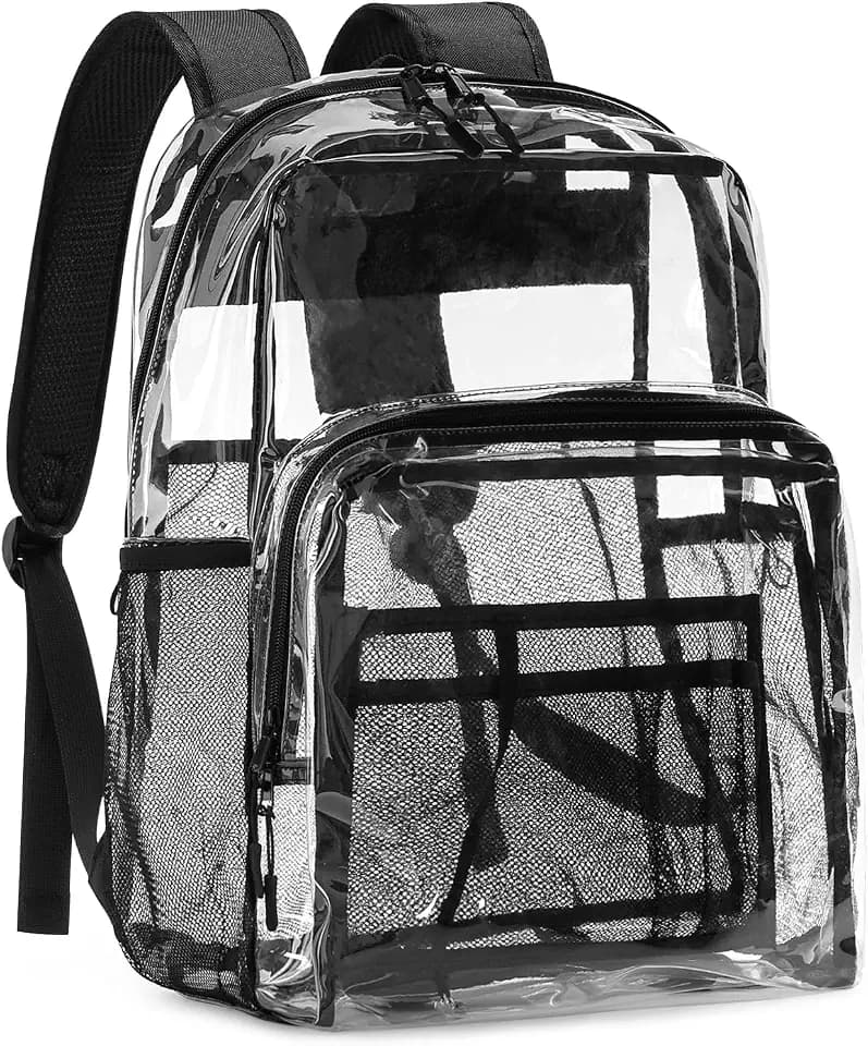 Clear Backpack for School, Heavy Duty Transparent Bookbag