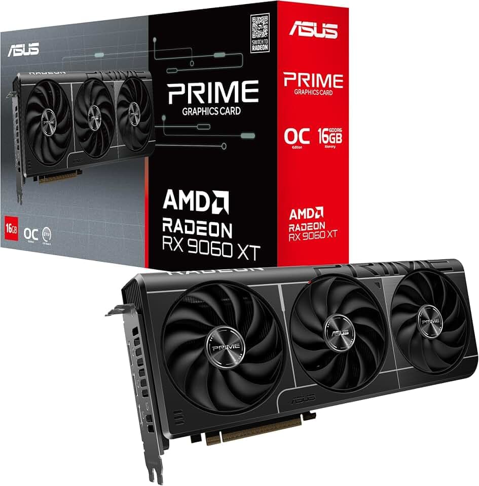 ASUS Prime Radeon RX 9060 XT OC Edition 16GB GDDR6 Gaming Grafikkarte