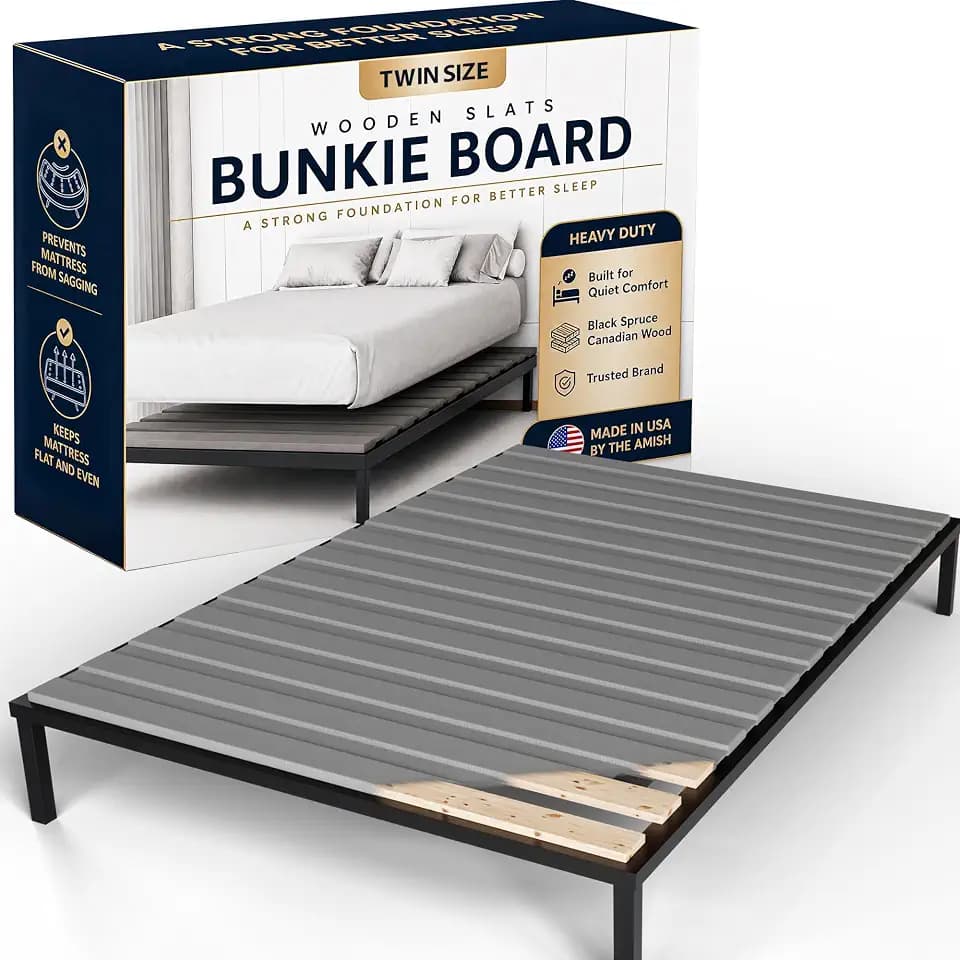Treaton, 0.75-Inch Heavy Duty Horizontal Wooden Bunkie Board/Bed Slats, 72" x 39", Grey