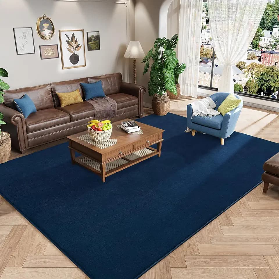 Amearea Navy Blue Area Rugs for Bedroom Living Room, 4x6 Memory Foam Rug