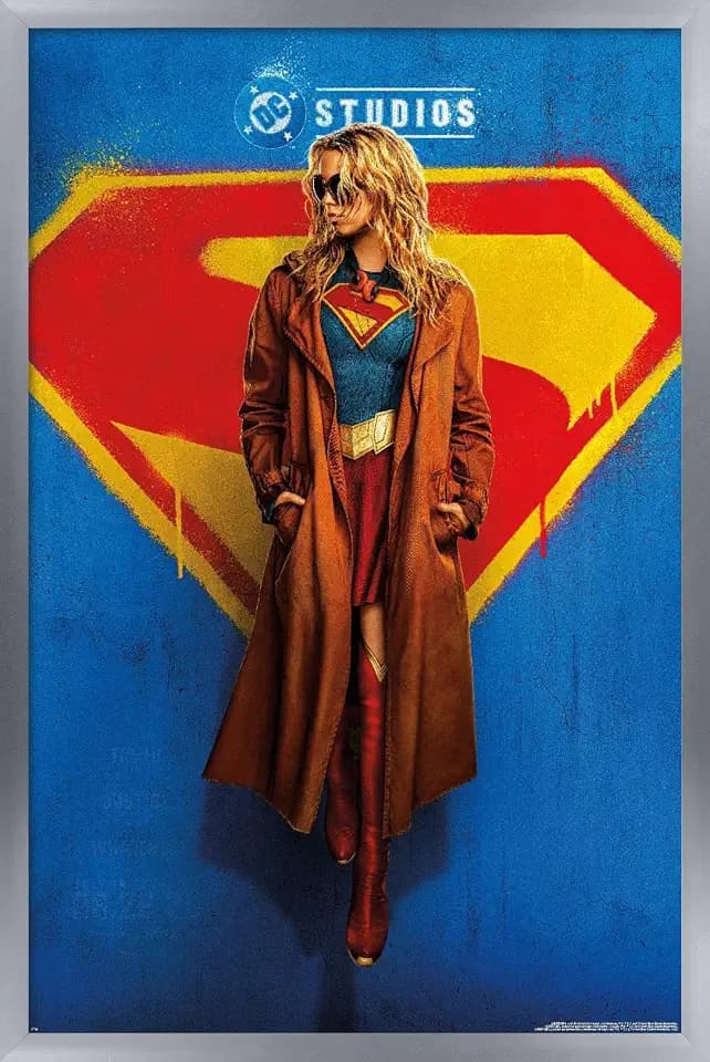 Trends International DC Studios Supergirl (2026) - Whatever Teaser One Sheet Wall Poster, 34L x 22.4W, Silver Framed Version