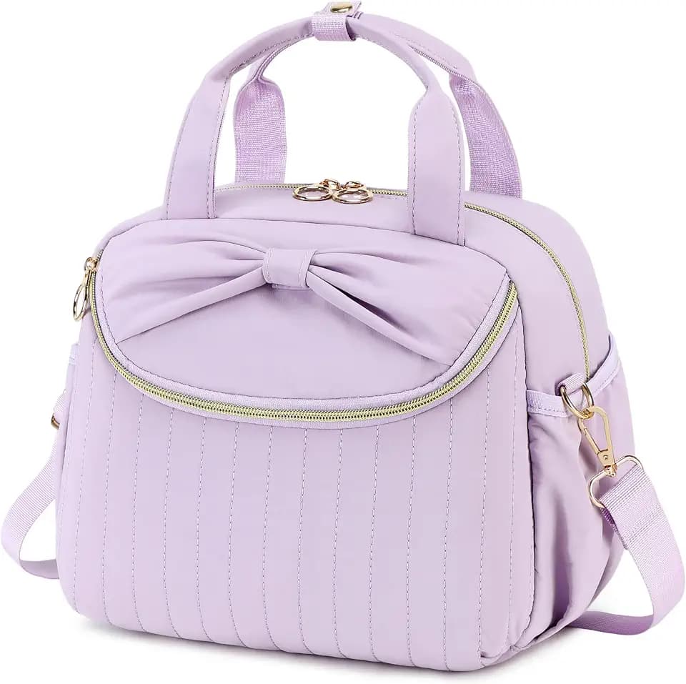 Bluboon Lunch Bag for Women, Insulated Lunch Tote with Shoulder Strap, Cute Large Lunch Box for Work, Teacher Nurse Lunch Cooler Bag for Office, Picnic, Travel (Purple)