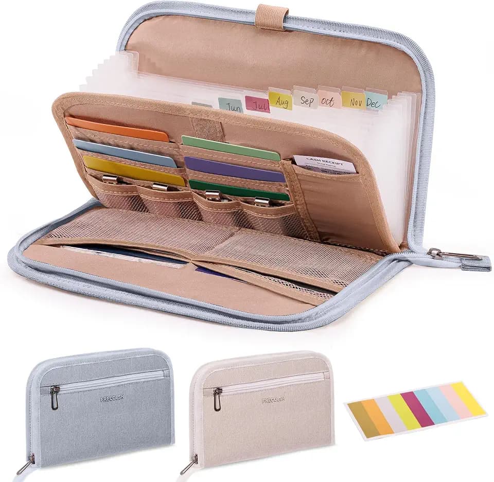 Receipt Organizer for Business 10x6 Accordion File Organizer w/ 12 Pockets