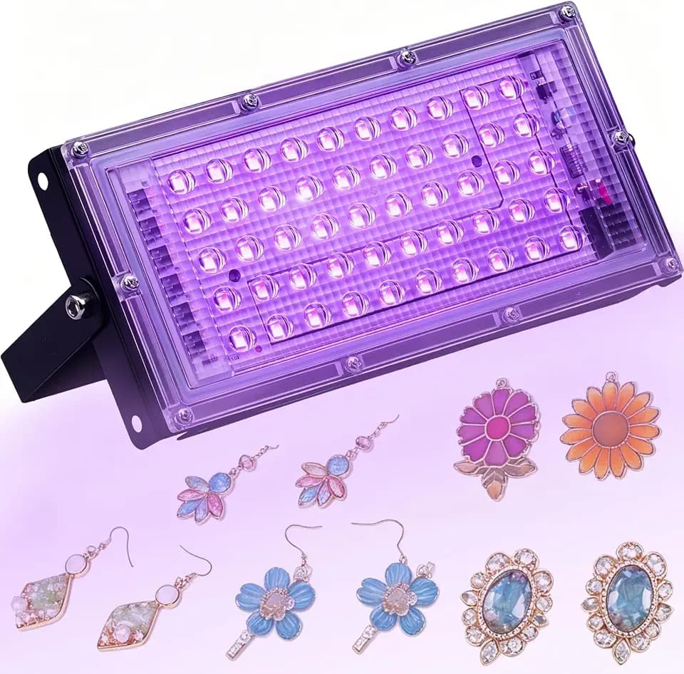 Tasolotoho 50W UV Light for Resin, 395nm Portable Curing UV Lamp