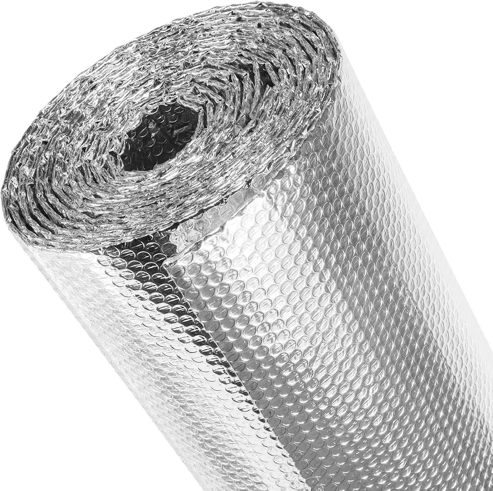 fowong Reflective Window Insulation, 59"x99" Aluminum Bubble Heat Shield