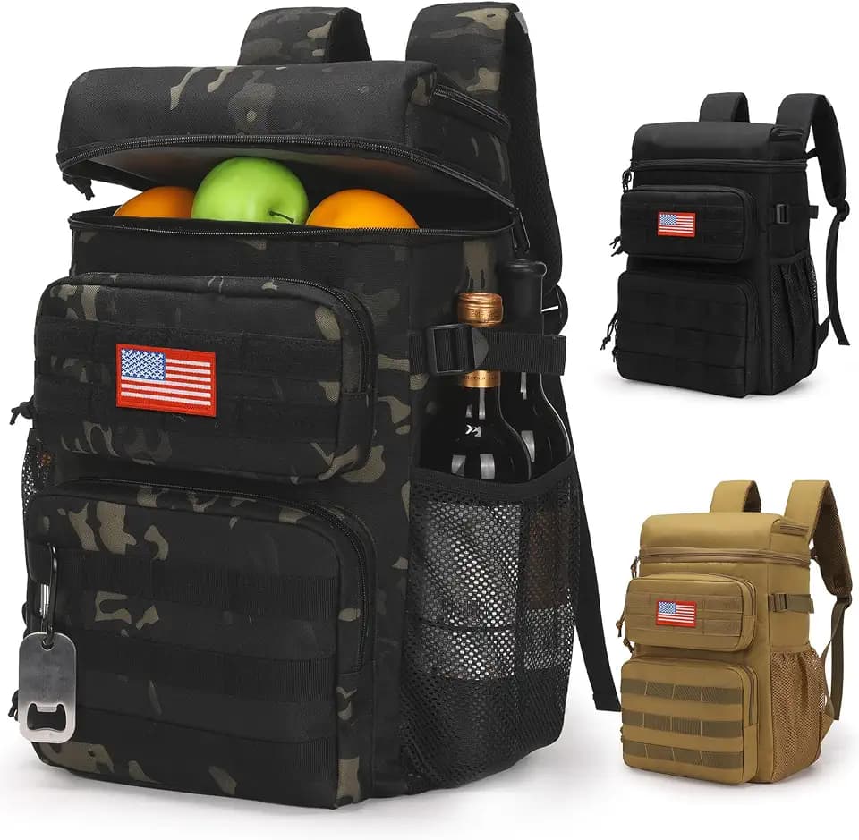 Tactical Backpack Cooler for Men,25L Insulated Lunch Ice Chest for Work