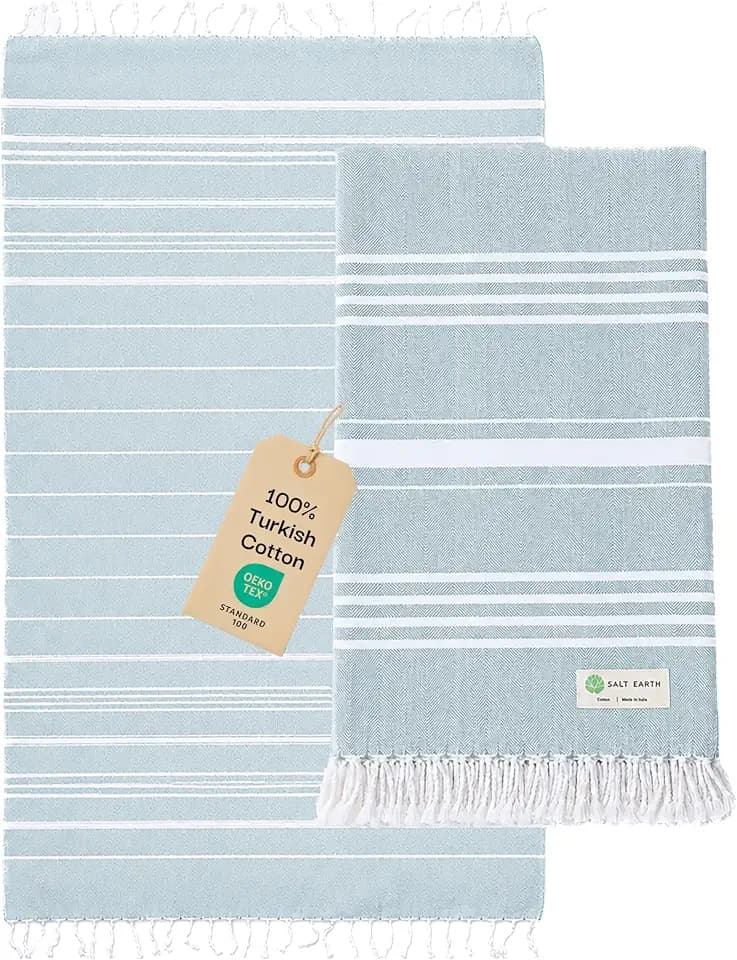 36"x72" 100% Cotton Sateen Weave Turkish Beach Towel 1 Pack (Sea Turtle)