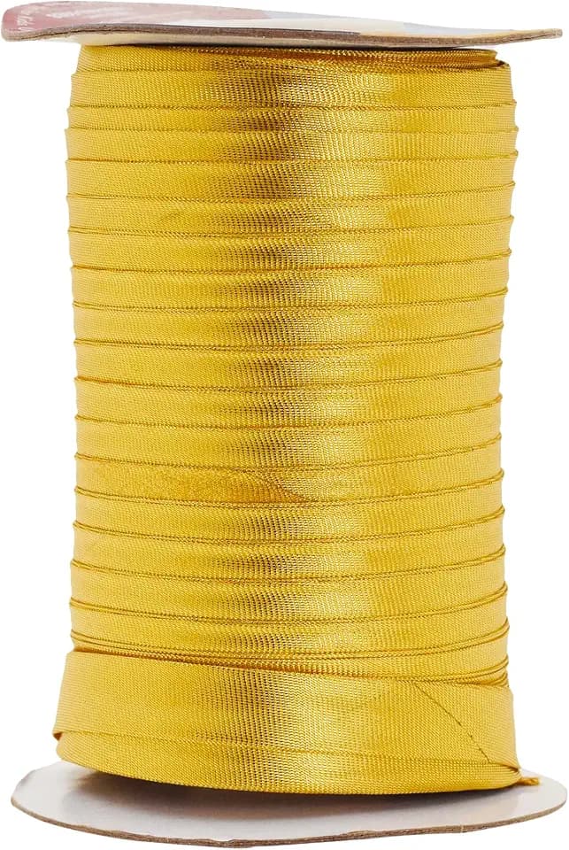 Mandala Crafts 55 Yds 1/2 Inch Gold Double Fold Bias Tape for Sewing