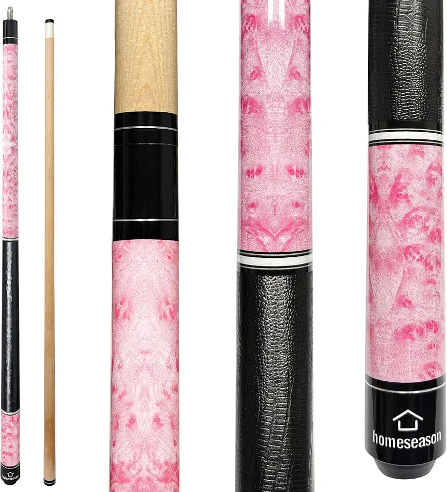 HomeSeason 58 inch Pool Cue Stick 13mm Tip Billiard Cue Sticks, Perfect for Precision Play, Low Deflection Pool Cue for Enhanced Accuracy