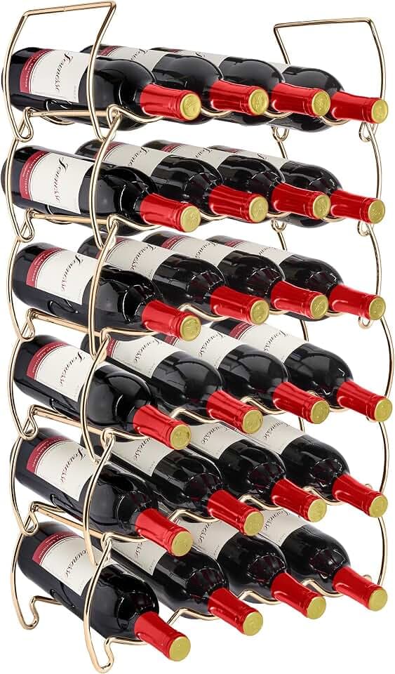 Sorbus Countertop Wine Racks, Metal Bottle Rack (24 Bottle, 6 Tier, Copper)