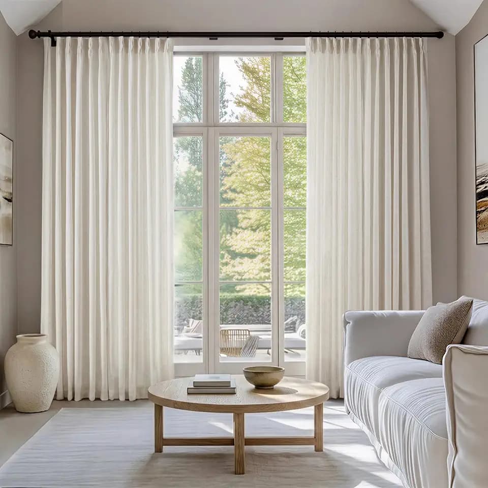 Madison Park Pinch Pleated Curtains, Soft Light Filtering 2-PK 40x84 Ivory