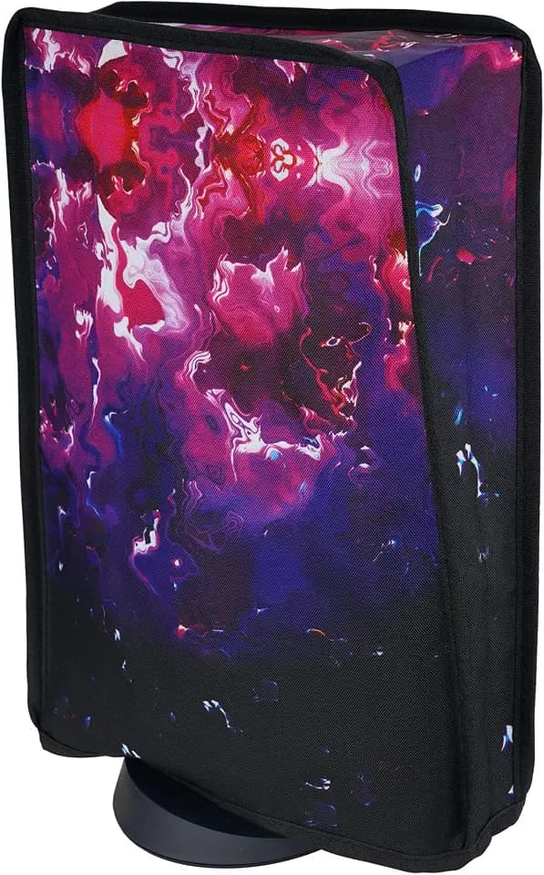 PlayVital Staubhülle für ps5,Staubschutze Hülle Spritzwasserdichte Tasche,Schutzhülle Abdeckung Case für PS5 Konsole Digital Edition&Regular Edition(Surreale Lava)