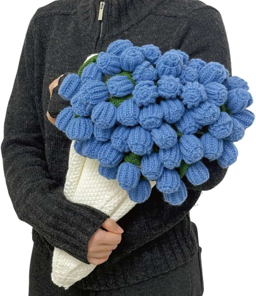 39inch Blue Rose Flowers Bouquet Blanket Romantic Gift for Friend