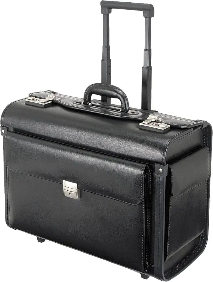 ALASSIO 92301 Pilotenkoffer Silvana - Rollkoffer mit 17 Zoll Laptopfach