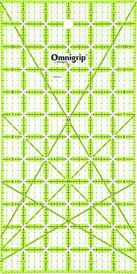 Omnigrip 6" x 12" Non-Slip Rectangle Quilting Ruler by Omnigrid
