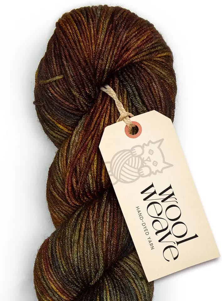 Superwash Merino Wool Yarn for Knitting & Crocheting - Premium Hand Dyed Yarn, 100g, 240 Yards DK Weight - Soft & Durable Brown Variegated Yarns