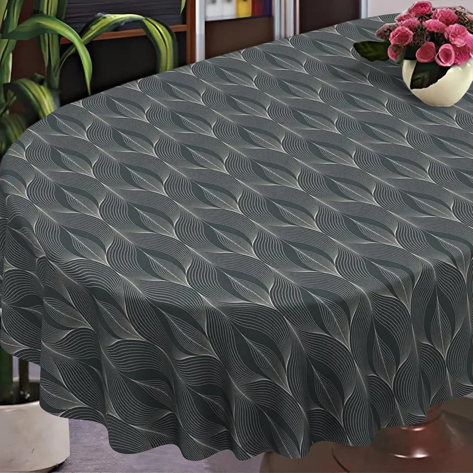 Geometrical Oval Tablecloth Farmhouse 60"x84" Waterproof Table Cloth Washable Fabric Table Cover for Indoor/Outdoor Home Kitchen Dinner Decor