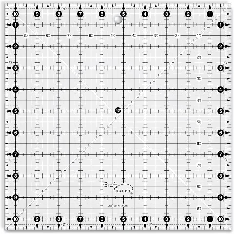 Non-Slip Square Quilt Template Ruler (Parent) (Clear, 10.5" x 10.5")