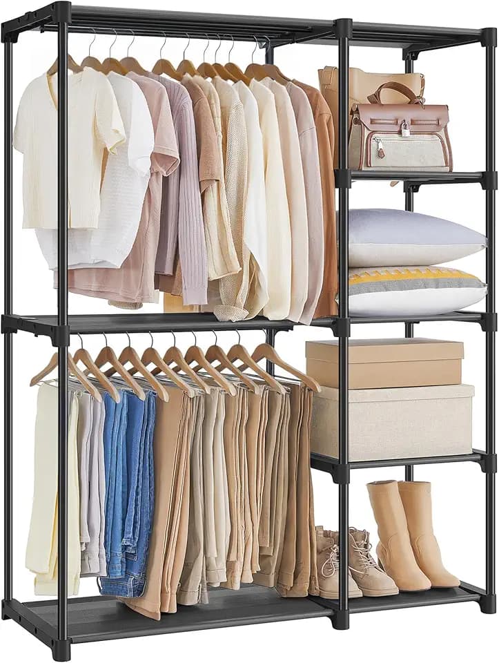 SONGMICS Portable Closet, Freestanding Closet Organizer, Clothes Rack