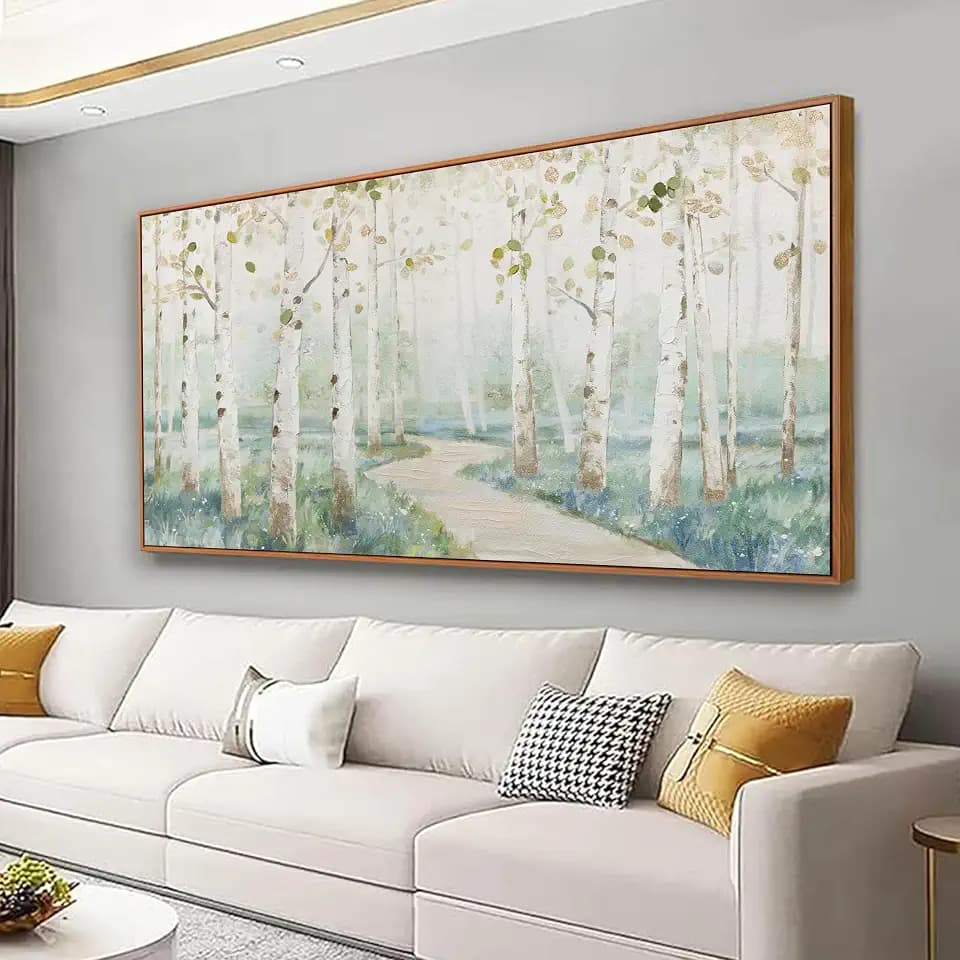 Framed Wall Art Canvas Decor Modern Natural Landscape Wall Art Decorations Artwork Colorful Forest Path Large Home Decor Wall Art Prints Framed for Living Room Wall Bedroom Kitchen Office Decor 29×58 Inch With Framed