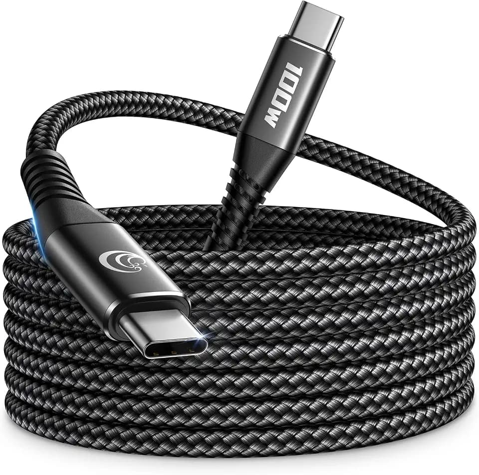 USB C Kabel 3M 100W PD 5A Schnellladekabel USB C auf USB C Kabel Lang Nylon Geflochten USB Typ C Ladekabel für iPhone 16 15 Pro Max Samsung Galaxy S24 S23 S22 S21 Pixel 7 iPad Pro MacBook Air Tablets