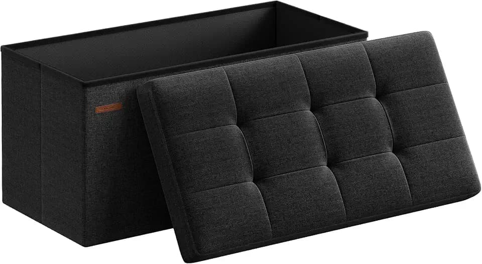 SONGMICS 30 Inches Folding Storage Ottoman Bench, Load 660 lb