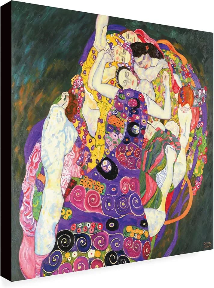 Virgins by Gustav Klimt, 35x35-Inch Canvas Wall Art